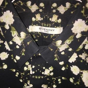 GIVENCHY PARIS, Men Shirt, Black-Floral, size 39